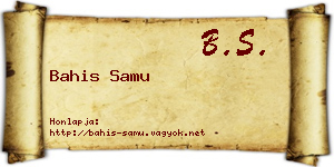 Bahis Samu névjegykártya